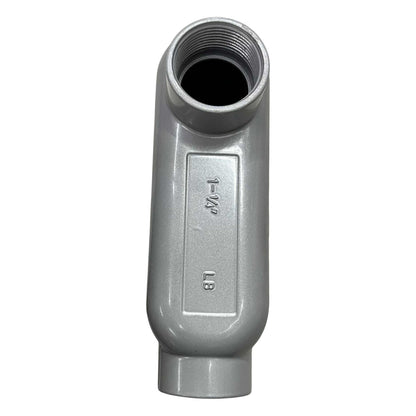 Metal pipe fitting on a white background