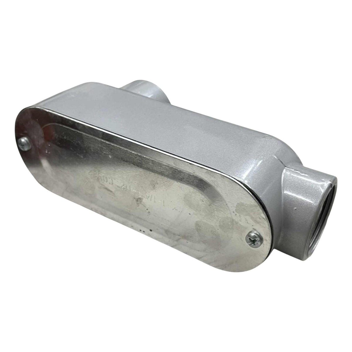 Metallic exhaust pipe on a white background