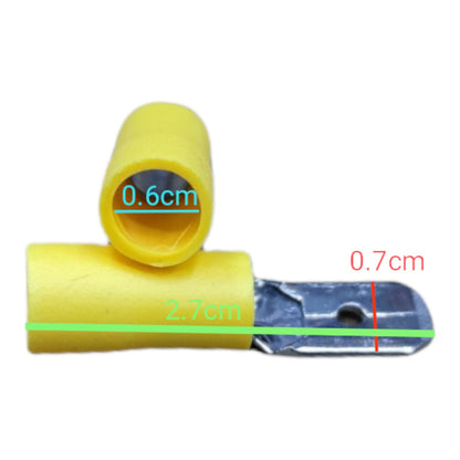 7mm Spade Connector with Insulation Head, Male and Female Terminal for Electrical Connections