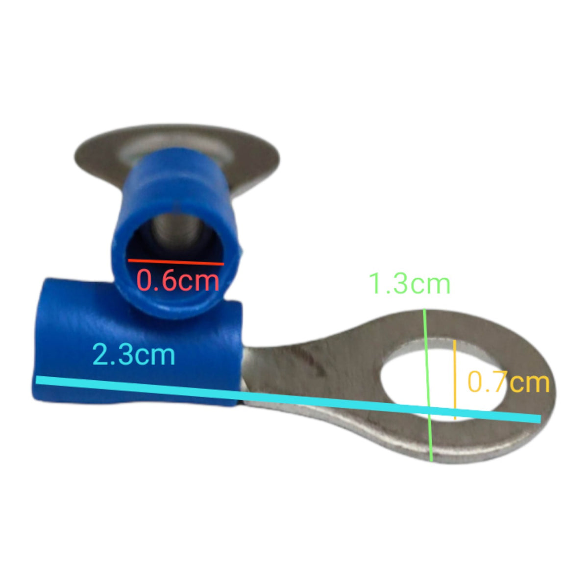 Blue insulated ring terminal lugs 3.5mm for electrical connections