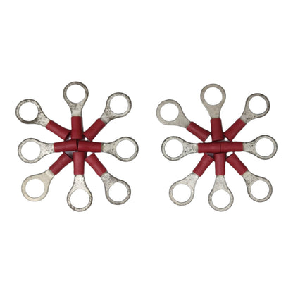 Red insulated ring terminal lugs 2.0mm for electrical connections