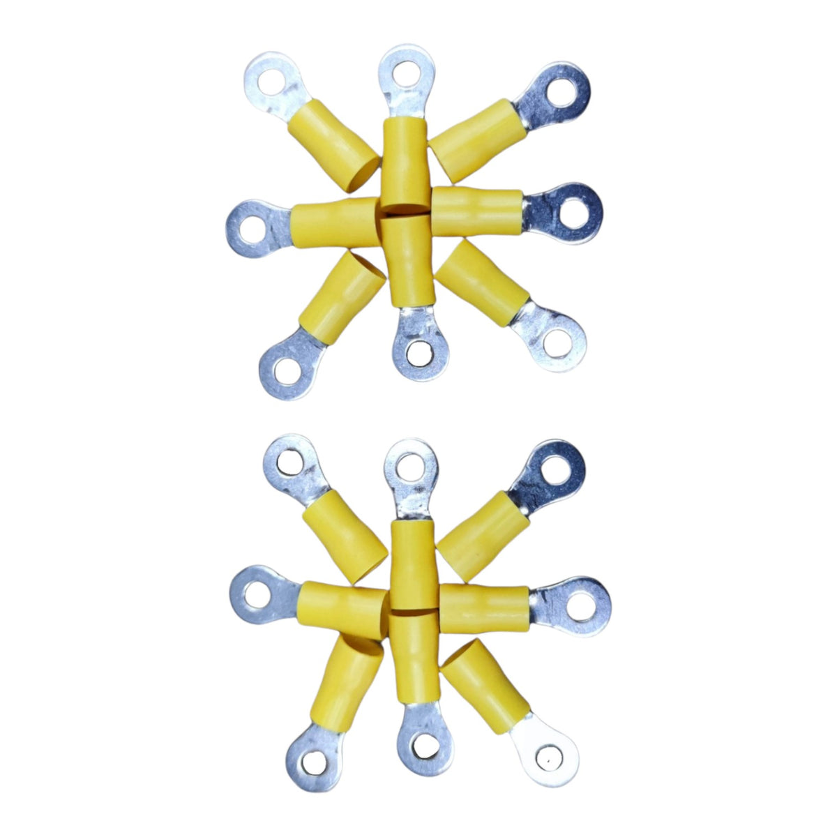 Yellow Ring Terminal Lugs AWG 10, Round Shape, 5.5mm Wire, 5Pcs + 5Pcs Free