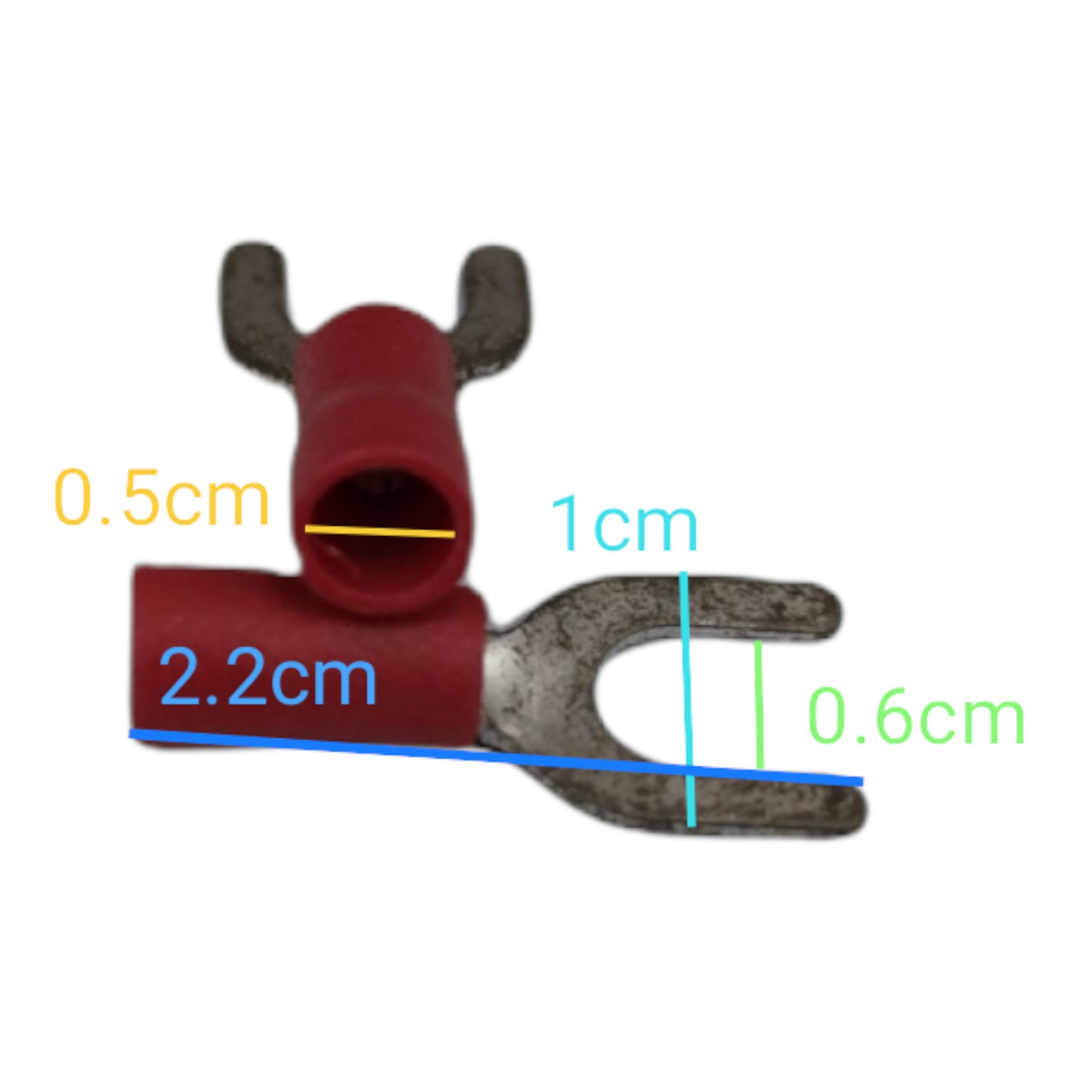 Red Insulated Y Terminal Lugs 2.0mm Diameter for Secure Connections