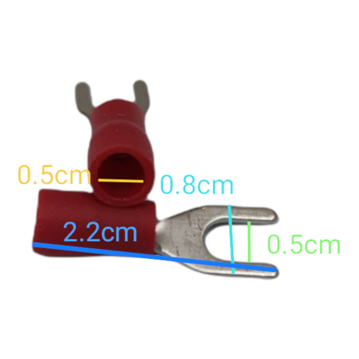 Y Type Terminal Lugs Red Insulated 2.0mm Wire Fitting