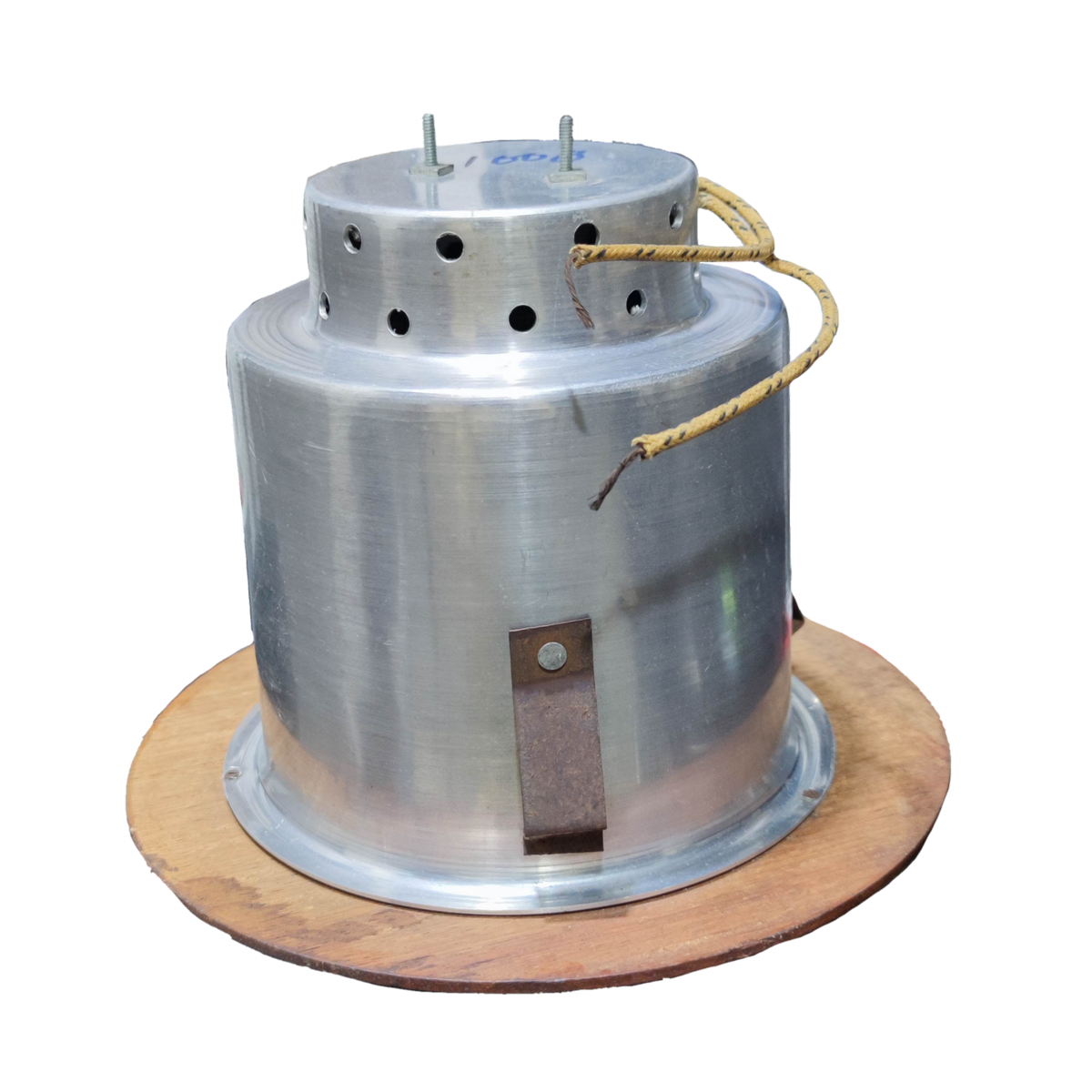 Local wooden border down light fixture with aluminum housing and wiring for lighting installation