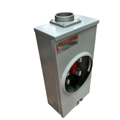 Cirtech Rectangular Meter Base 5 Jaws 1 1/4 inch Hub KWH Meter Base Max 200A