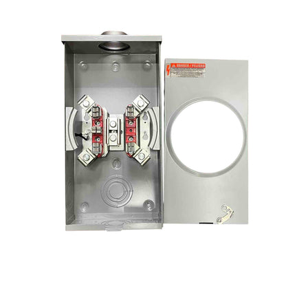 Cirtech Rectangular Meter Base 5 Jaws 1 1/4 inch Hub KWH Meter Base Max 200A