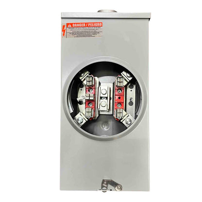 Cirtech Rectangular Meter Base 5 Jaws 1 1/4 inch Hub KWH Meter Base Max 200A