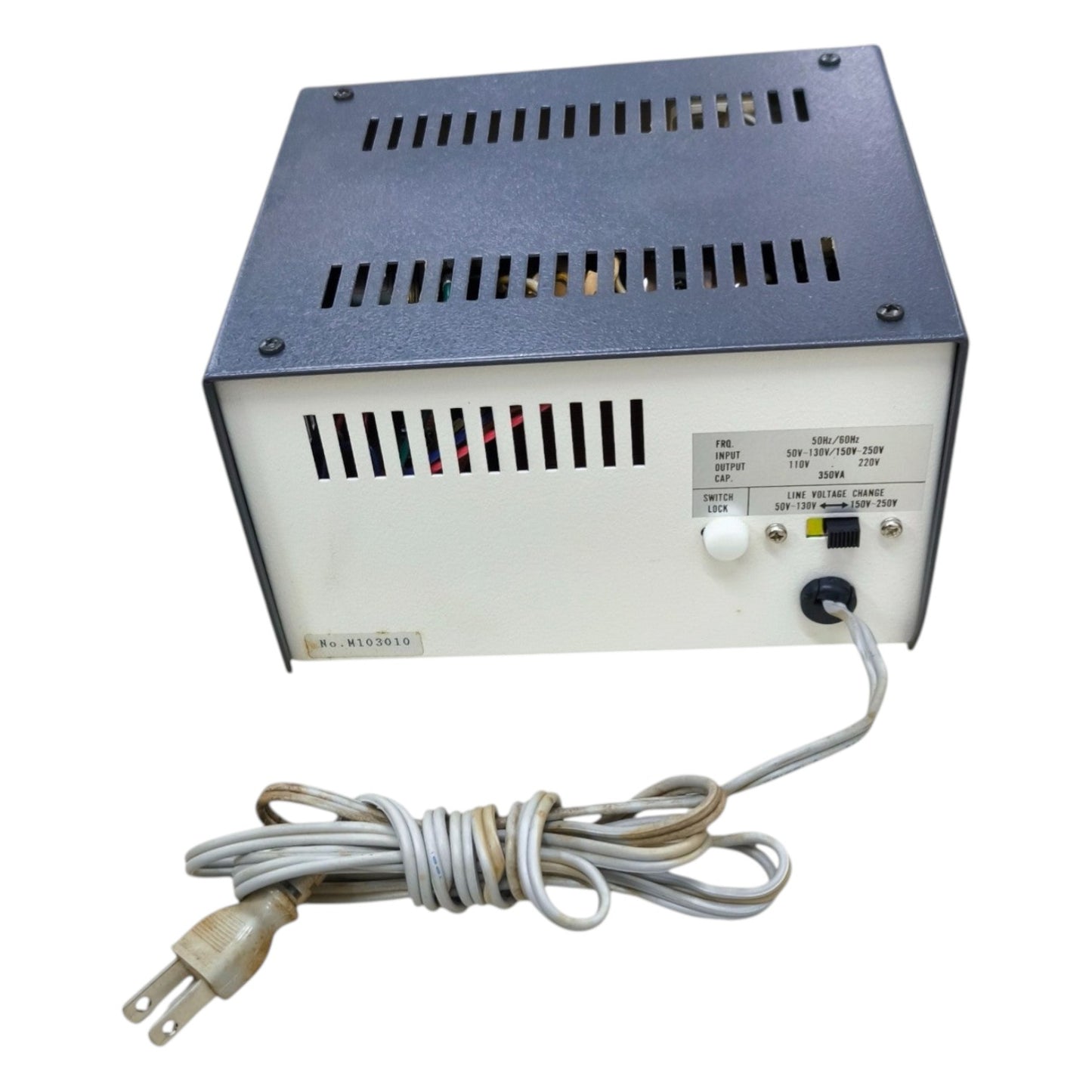Power supply unit with a cord on a white background
