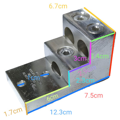 Metal component with dimensions labeled on a white background