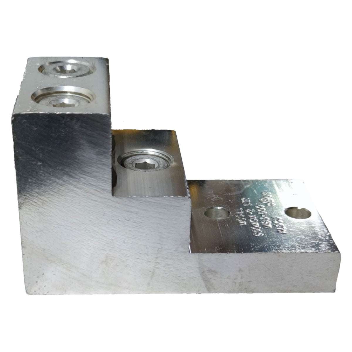 Metal mechanical component on a white background