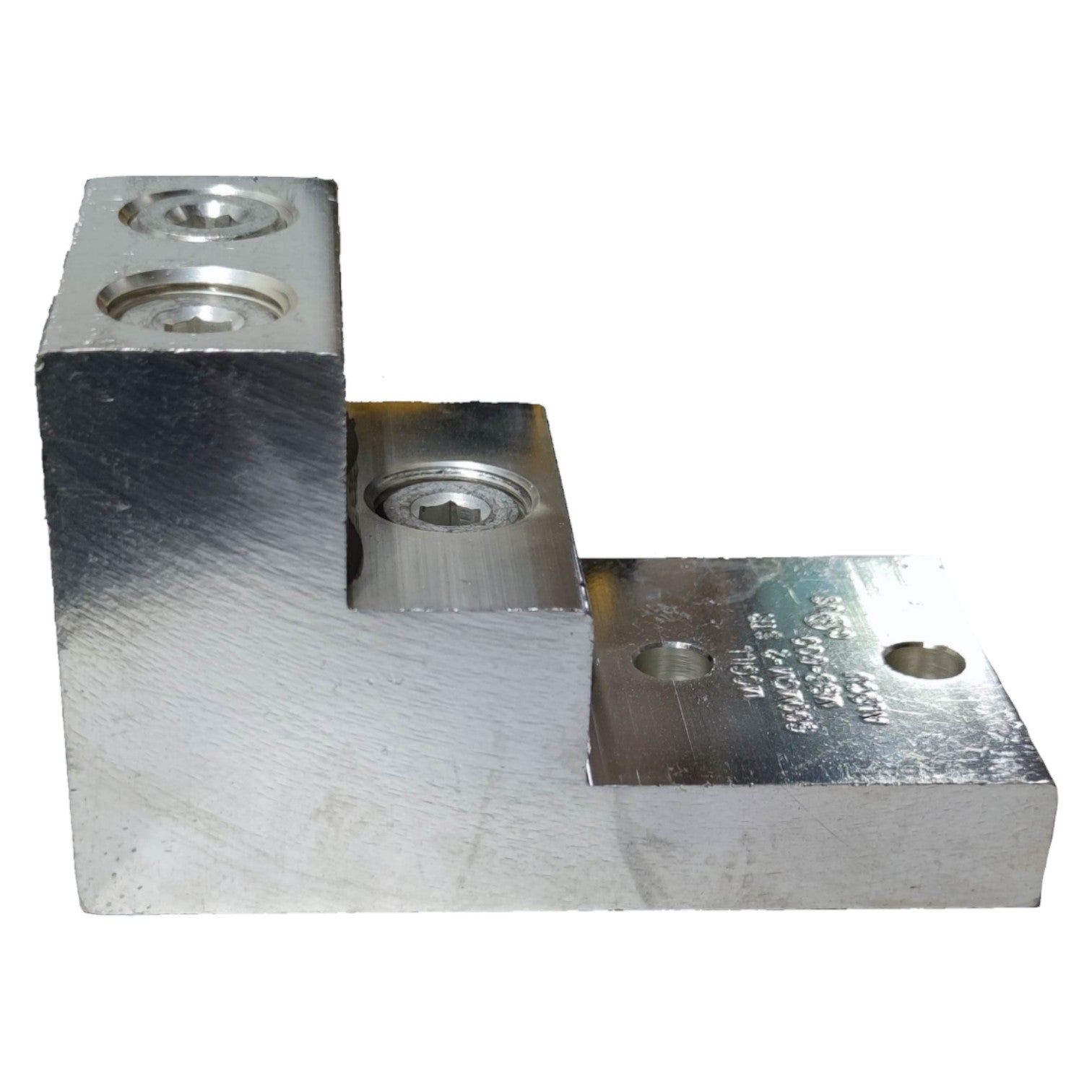 Metal mechanical component on a white background