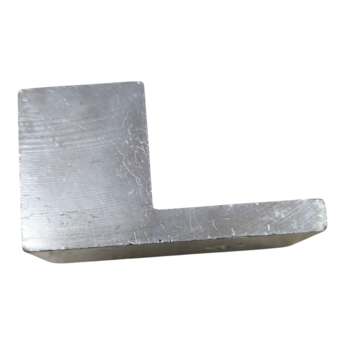 Metal lever handle on a white background