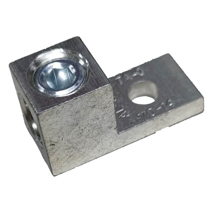 Metal bracket with threaded holes on a white background