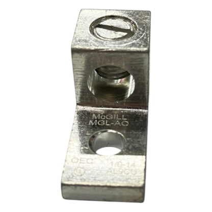 Metallic mechanical component with 'McGill' branding on a white background