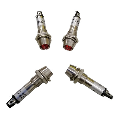 Metal Pilot Light 220V, Indicator Light Thread Diameter 7.6mm Red