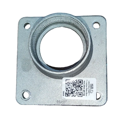 industrial meter hub 1.5 inch threaded square metal conduit hub with four mounting holes QR code label made in China
