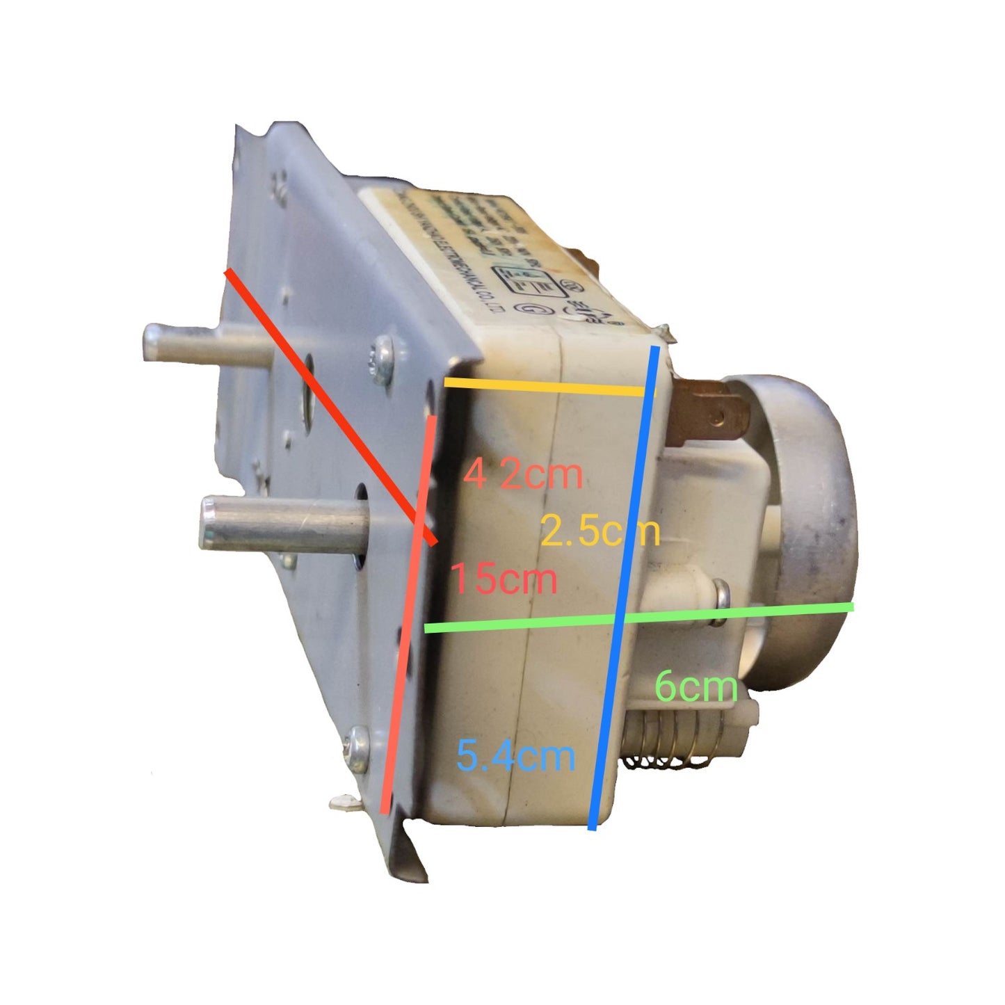 Mechanical component with labeled dimensions on a white background
