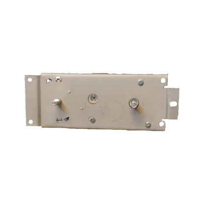 Metallic lock mechanism on a white background