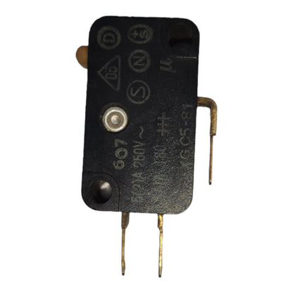 Black mechanical switch on a white background