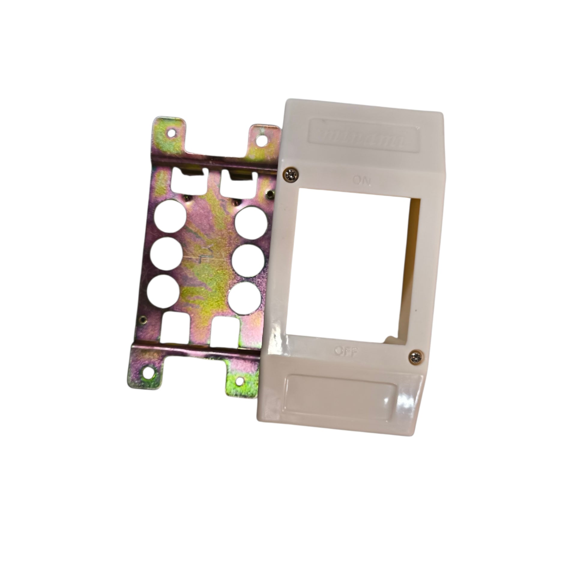 Two metal brackets on a white background
