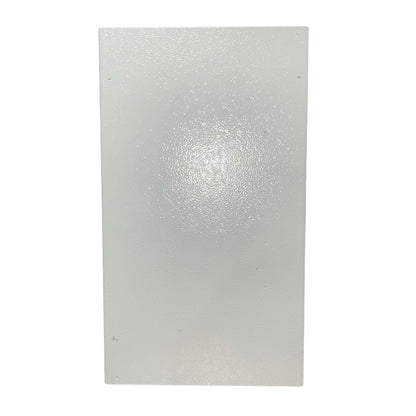 A rectangular frosted glass panel with a textured, speckled finish, shown against a plain white background.