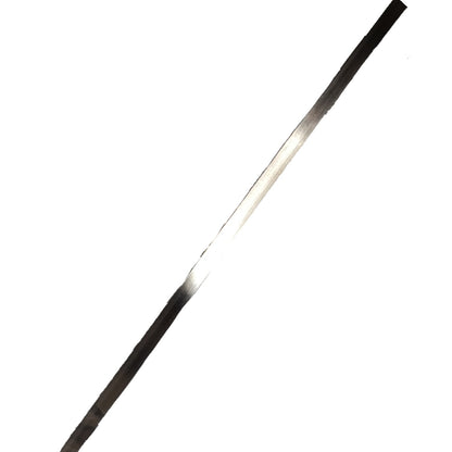 A long, thin metallic rod or bar shown diagonally on a plain white background.