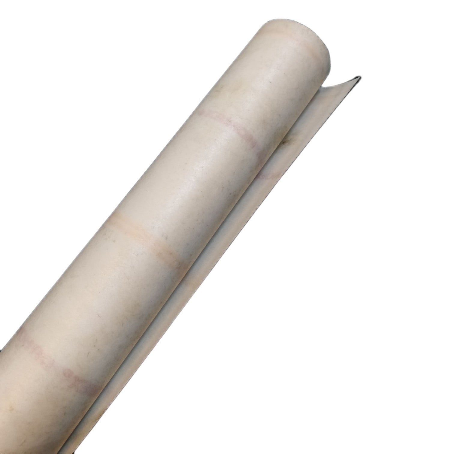 Roll of beige paper on a white background