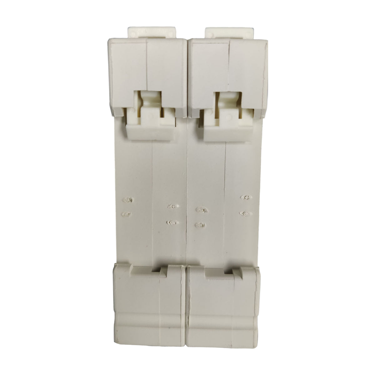 Beige plastic component on a white background