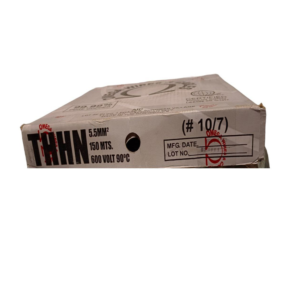Omega 10 AWG electrical wire roll THHN Stranded with 150 meters for high voltage applications