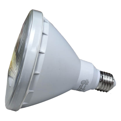 Parabolic LED light bulb on a white background