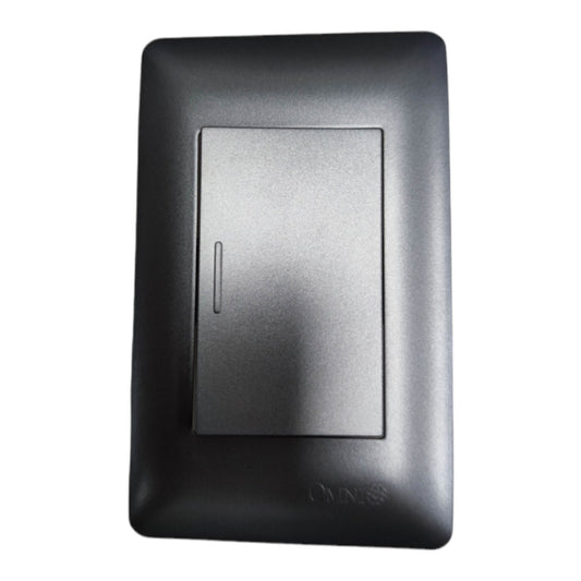 A black rectangular wall switch plate with a central matte black cover and a single vertical slider, shown on a plain white background. The brand name 'ONNESS' is subtly embossed at the bottom.