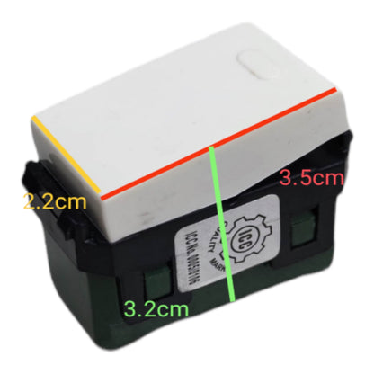 A small rectangular product shown on a plain white background with overlaid measurement lines and labels indicating dimensions: 2.2 cm, 3.