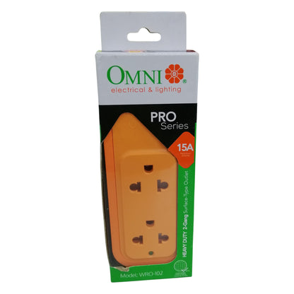 Omni 2 Gang Extension Outlet Heavy Duty Surface Type 15A 250V