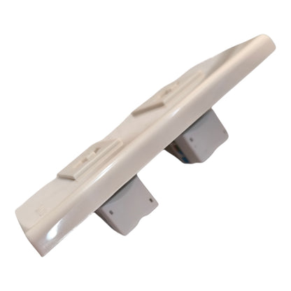 An off-white plastic replacement part, likely a door handle trim or latch assembly, shown against a plain white background.