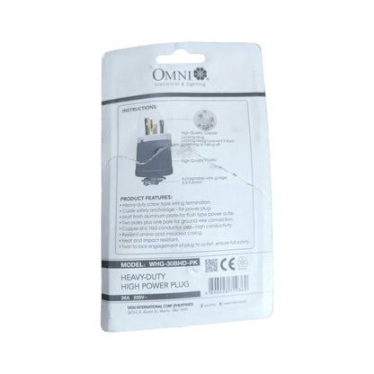 Omni 30A Heavy Duty Twist Lock Plug 2P+E WHG-30BHD