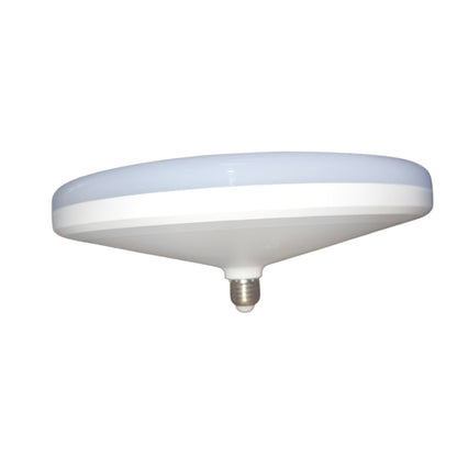 A modern, wide-angle LED ceiling light with a white diffuser and a silver E14 screw base, shown against a plain white background.