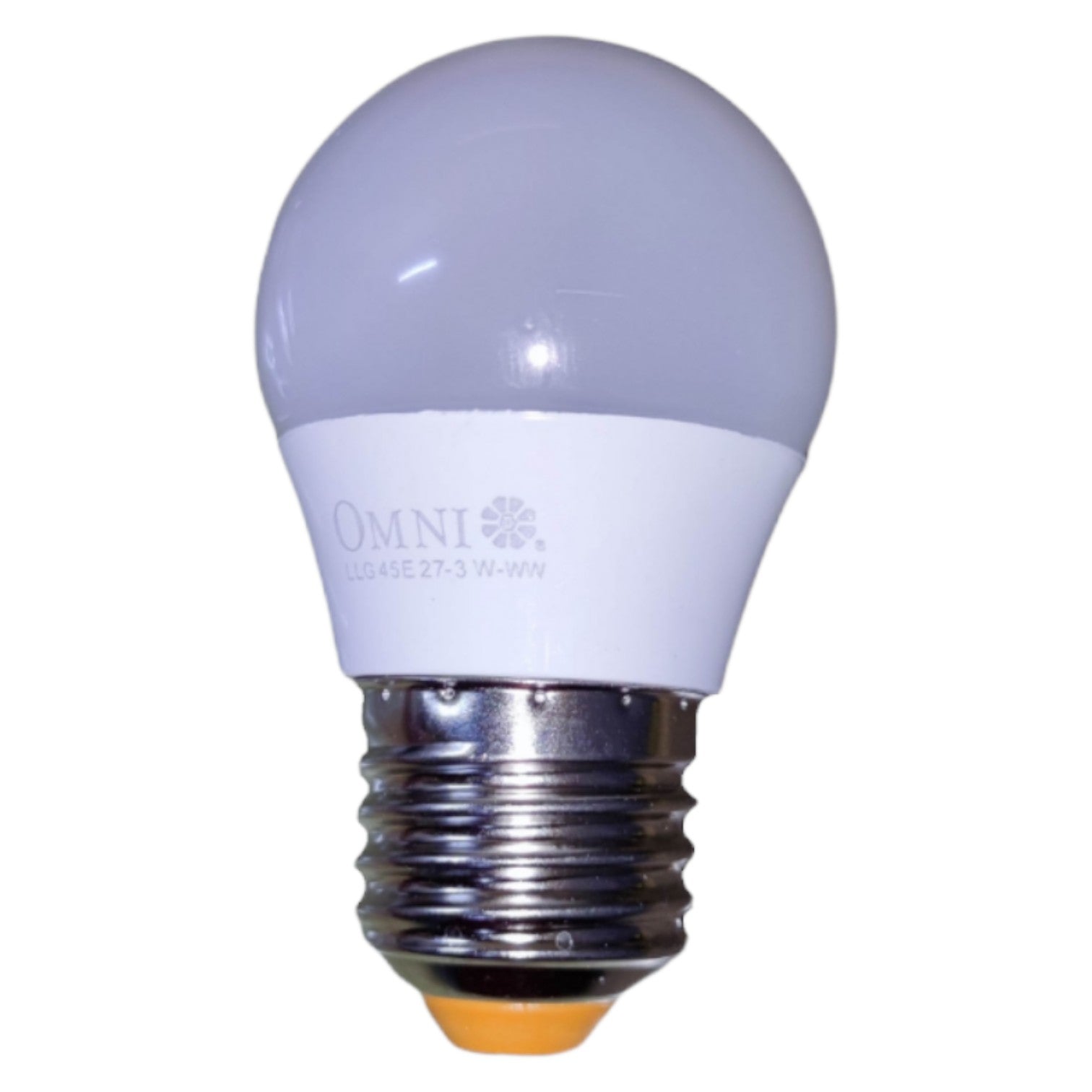 Light bulb with Omni logo on a white background