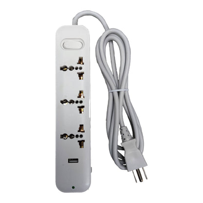 Omni 3 Gang Extension Cord With USB Outlet Universal Outlet and USB with 1 Main Switch 2500W 2.1A USB 5V USB-301-PK - photo 2