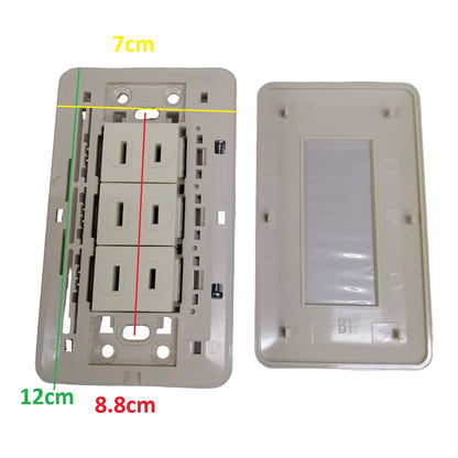 Omni Classis Series 3 Gang Regular Outlet 16A 250V with Plate Cover WEP-103+(WER-200x3)