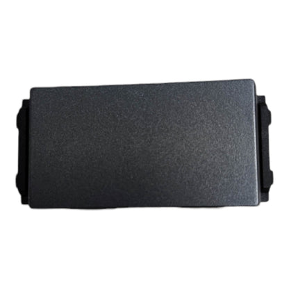 A black textured rectangular panel or cover with small side tabs, shown against a plain white background.