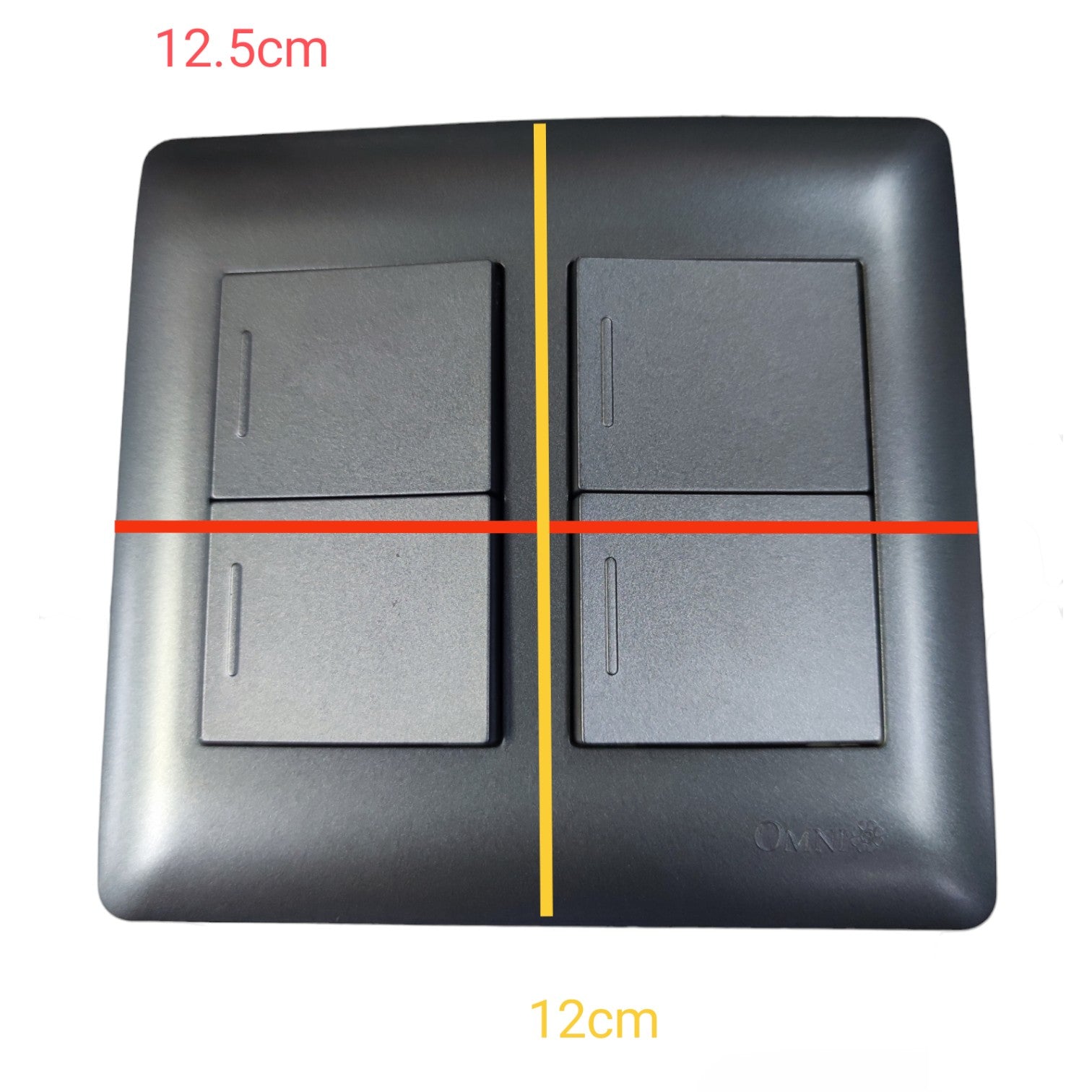 Omni 4 Gang 1 Way Switch 16A 250V Designer Series Graphite DWP-116+DWS-313X4(DG)+WUB-002