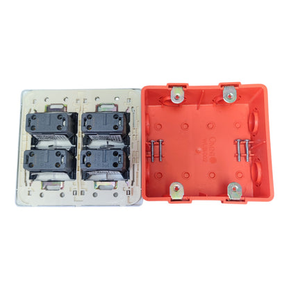 Omni 4 Gang Illuminated Switch 15A 250V Designer Series Graphite DWP-116+DWS-314X4(DG)+WUB-002