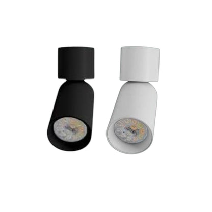 Two modern wall-mounted LED light fixtures shown side by side against a plain white background, one in matte black and one in matte white.