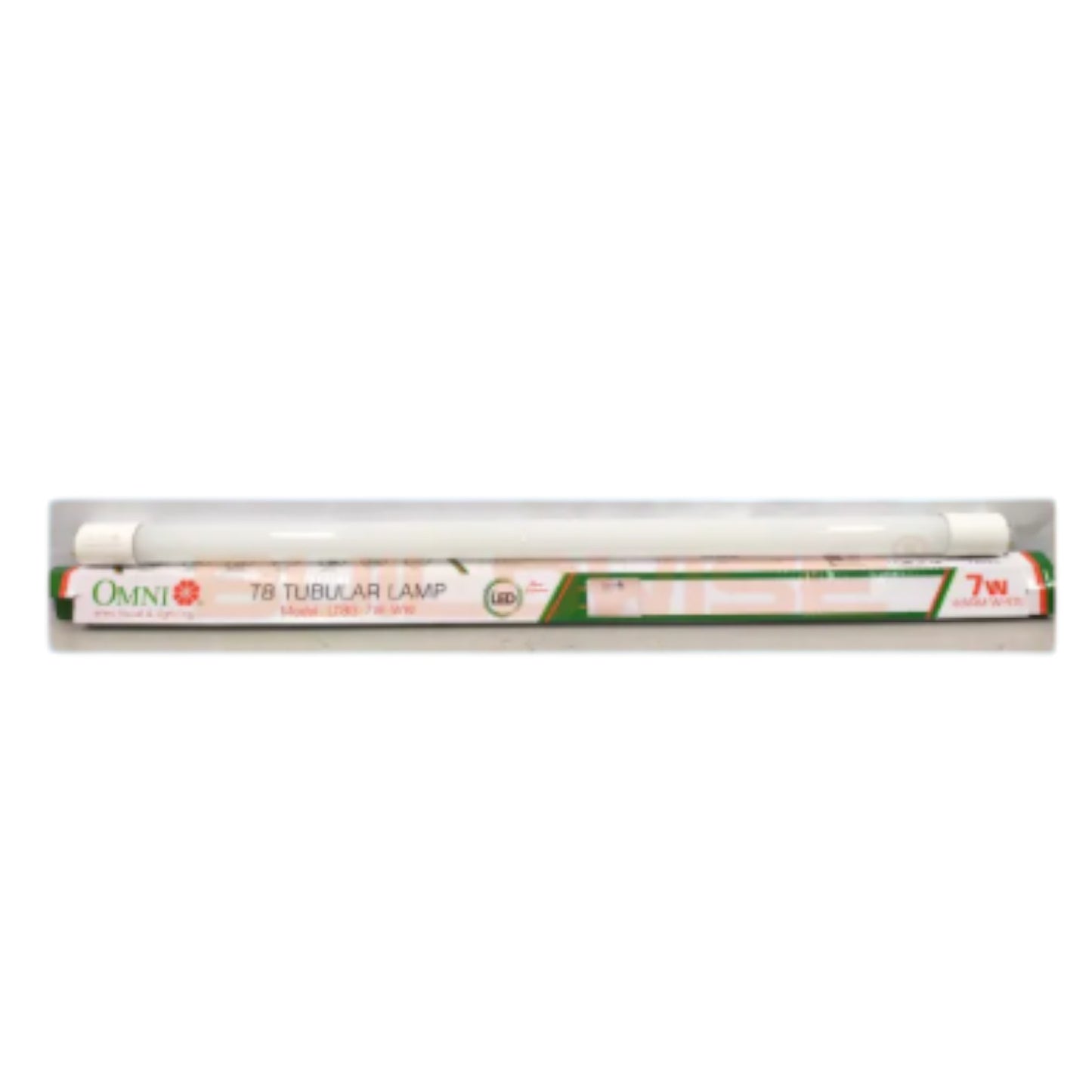 Omni 7W T8 Glass LED Fluorescent Tube Single Ended 220V AC Available in Warm White 2700K or Daylight 6500K LT8G-7W