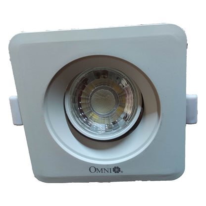 White recessed ceiling light with 'OMNI' branding on a white background