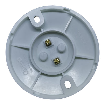 Gray plastic component with gold connectors on a white background