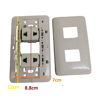 Omni Classis Series 2 Gang Universa Outlet 16A 250V with Plate Cover WEP-102+(WEU-200x2)