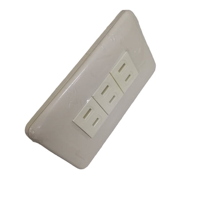 Omni Classis Series 3 Gang Regular Outlet 16A 250V with Plate Cover WEP-101+(WER-200x3)