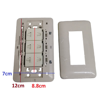 Omni Classis Series 3 Gang Universal Outlet with Shutter 16A 250V with Plate Cover WEP-103+(WEU-202x3)
